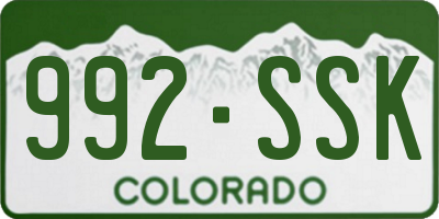 CO license plate 992SSK