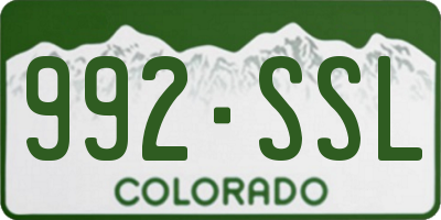 CO license plate 992SSL