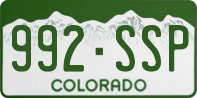 CO license plate 992SSP