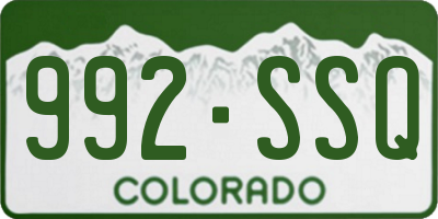 CO license plate 992SSQ