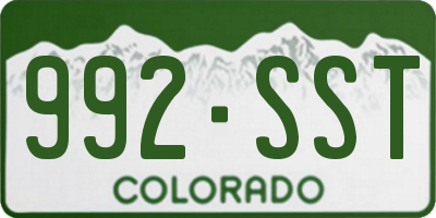 CO license plate 992SST