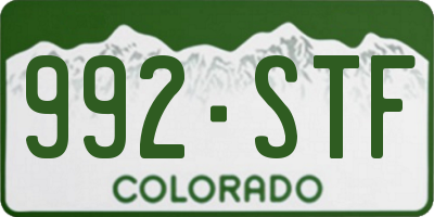CO license plate 992STF