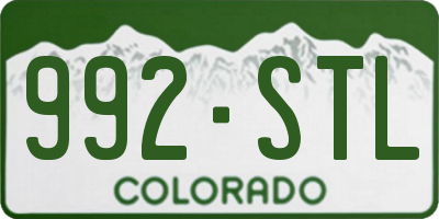 CO license plate 992STL