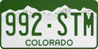 CO license plate 992STM