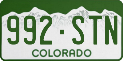 CO license plate 992STN