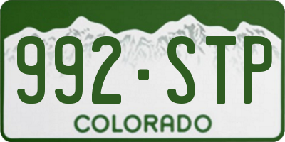 CO license plate 992STP