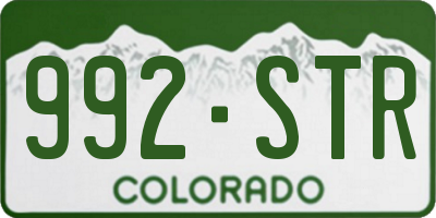 CO license plate 992STR