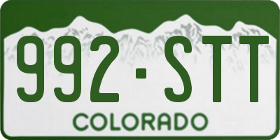 CO license plate 992STT