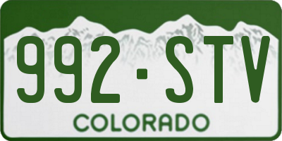 CO license plate 992STV