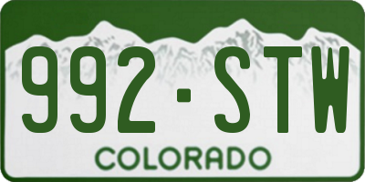 CO license plate 992STW