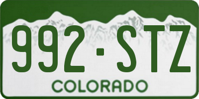 CO license plate 992STZ