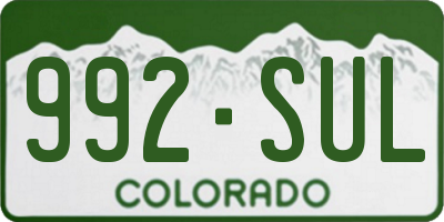 CO license plate 992SUL