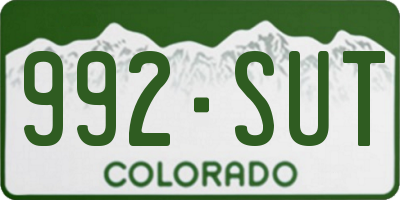 CO license plate 992SUT