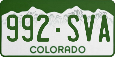 CO license plate 992SVA
