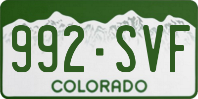 CO license plate 992SVF