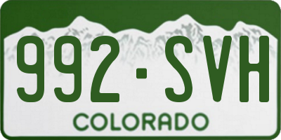CO license plate 992SVH