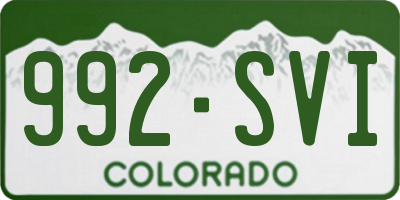 CO license plate 992SVI