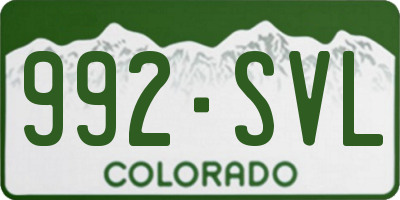 CO license plate 992SVL