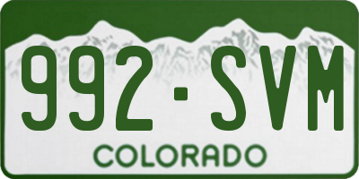 CO license plate 992SVM