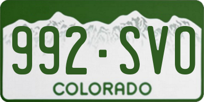 CO license plate 992SVO