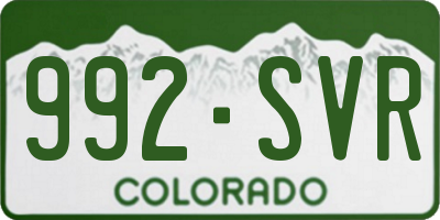 CO license plate 992SVR