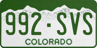 CO license plate 992SVS