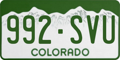 CO license plate 992SVU