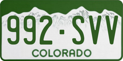 CO license plate 992SVV