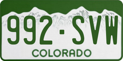 CO license plate 992SVW