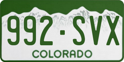 CO license plate 992SVX
