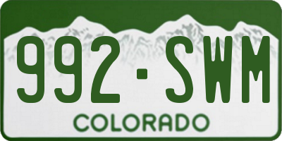 CO license plate 992SWM