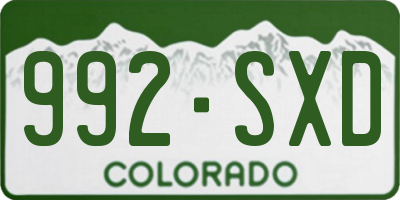 CO license plate 992SXD