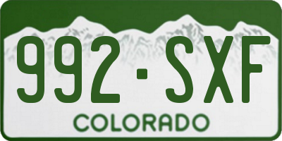 CO license plate 992SXF