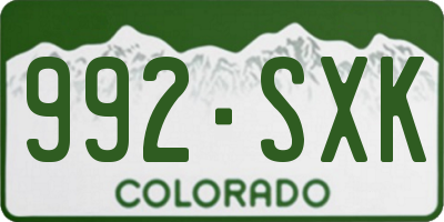 CO license plate 992SXK