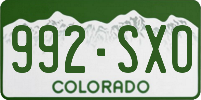 CO license plate 992SXO