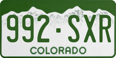 CO license plate 992SXR