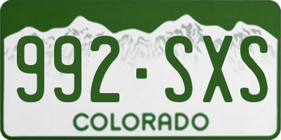 CO license plate 992SXS