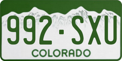 CO license plate 992SXU