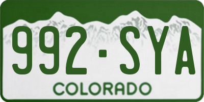 CO license plate 992SYA