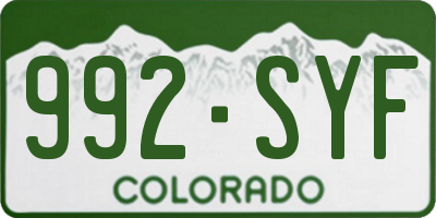 CO license plate 992SYF