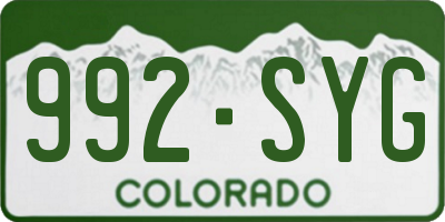 CO license plate 992SYG