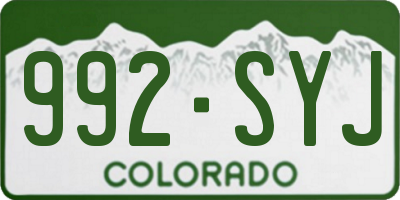 CO license plate 992SYJ