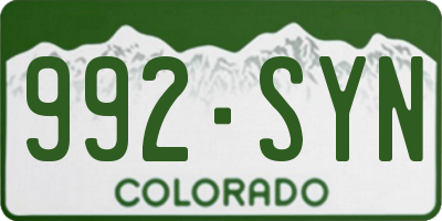 CO license plate 992SYN