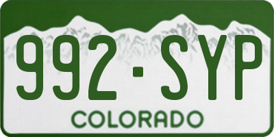 CO license plate 992SYP