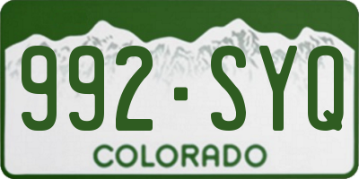 CO license plate 992SYQ