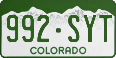 CO license plate 992SYT