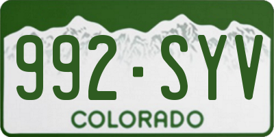 CO license plate 992SYV