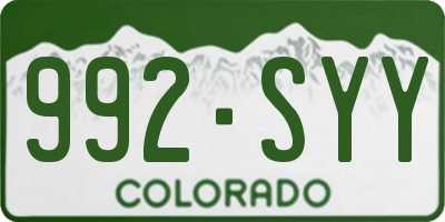 CO license plate 992SYY