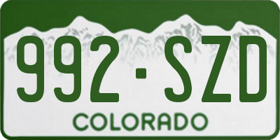 CO license plate 992SZD