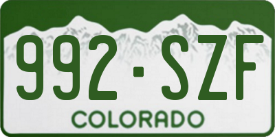 CO license plate 992SZF